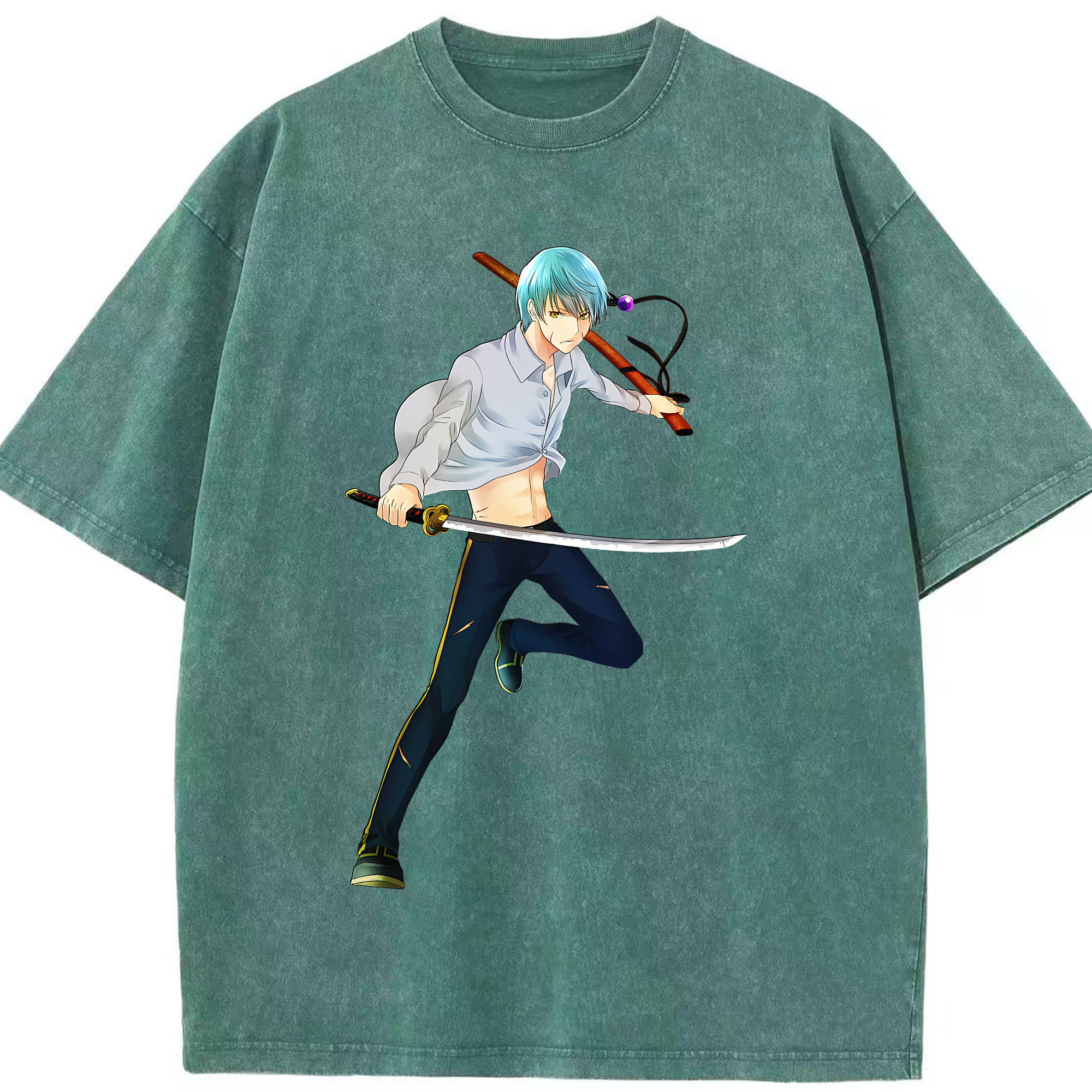 （画像用） 刀剣乱舞 Touken Ranbu 綿100% ヴィンテージ風 半袖Tシャツ（フロントプリント）